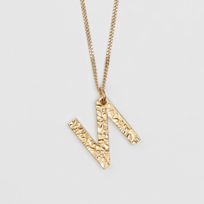 n alphabet gold pendant