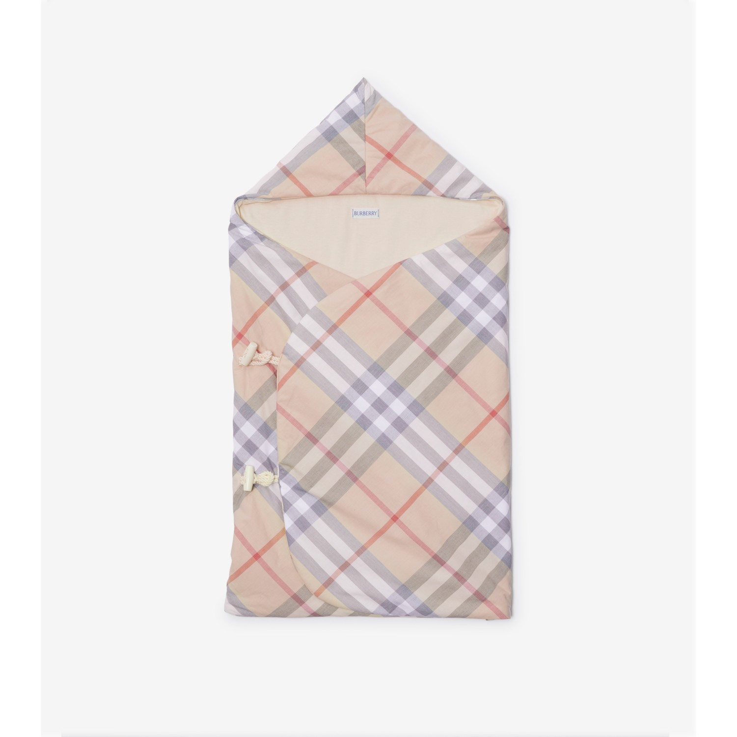 Check Cotton Baby Nest in Pale stone - Children | Burberry® Official