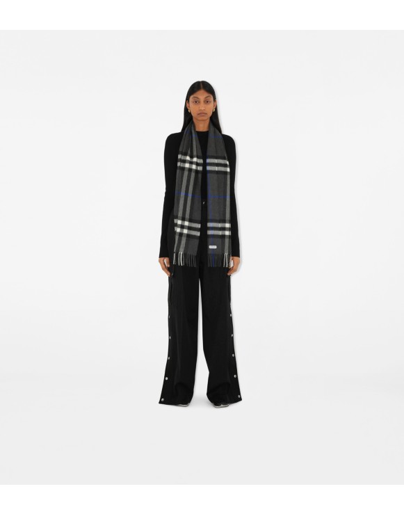 BURBERRY バーバリー マフラー カシミア100％ 濃紺 ネイビー系
