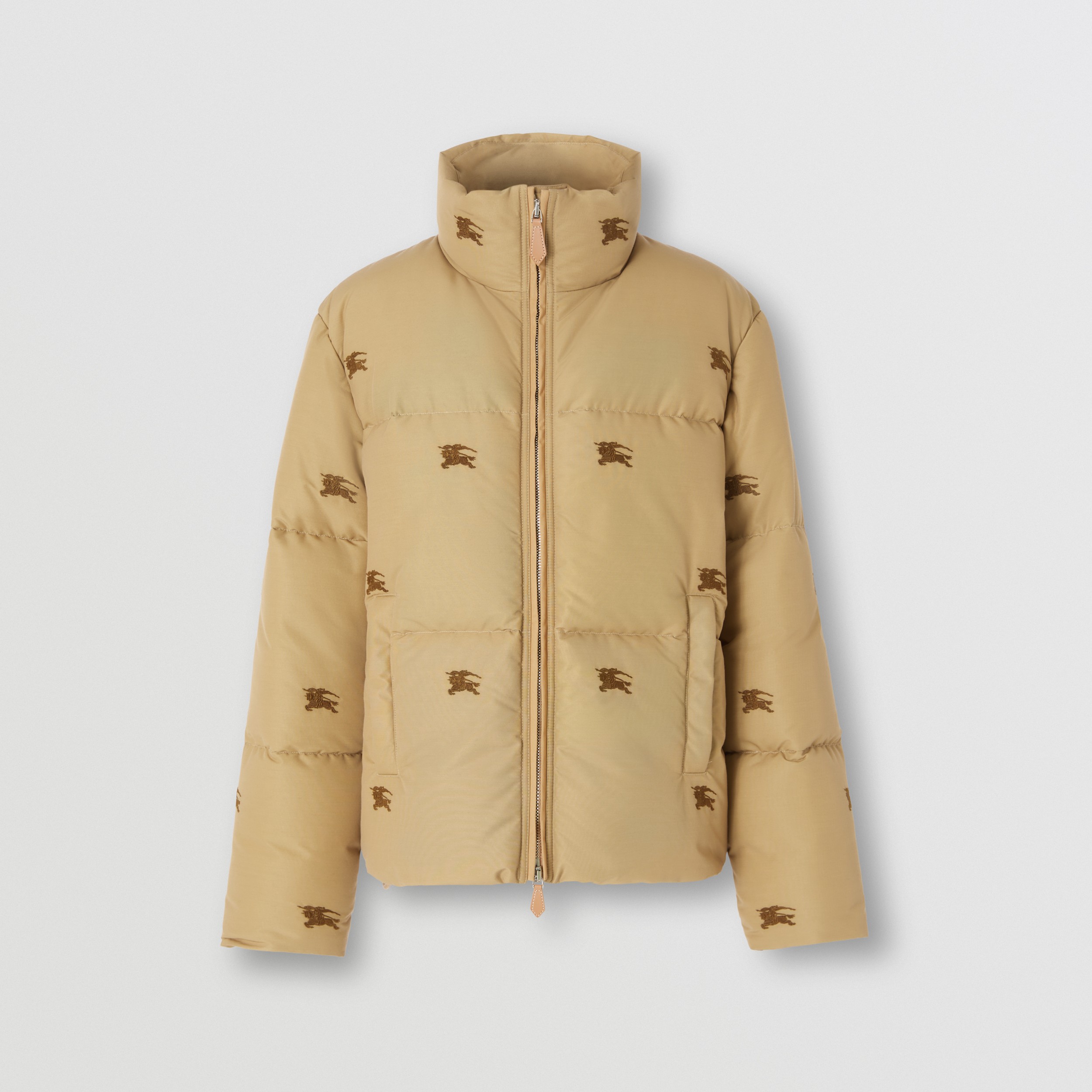 Embroidered EKD Nylon Puffer Jacket in Camel - Men | Burberry® Official - 4