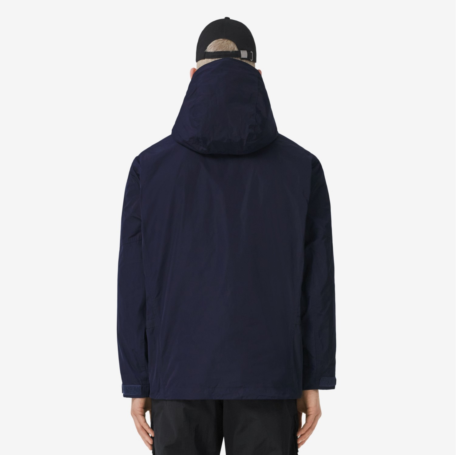 Logo Appliqué Lightweight Hooded Jacket in Ink - Men | Burberry® Official