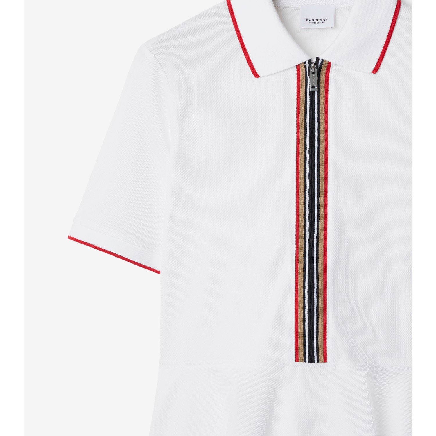 Cotton Polo Shirt Dress in White - Women | Burberry® Official