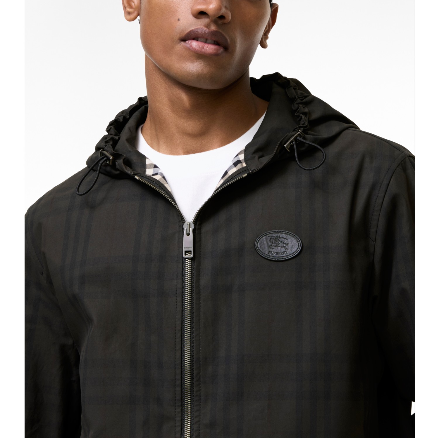 Check Cotton Newport Hooded Jacket in Sand beige - Men | Burberry® Official