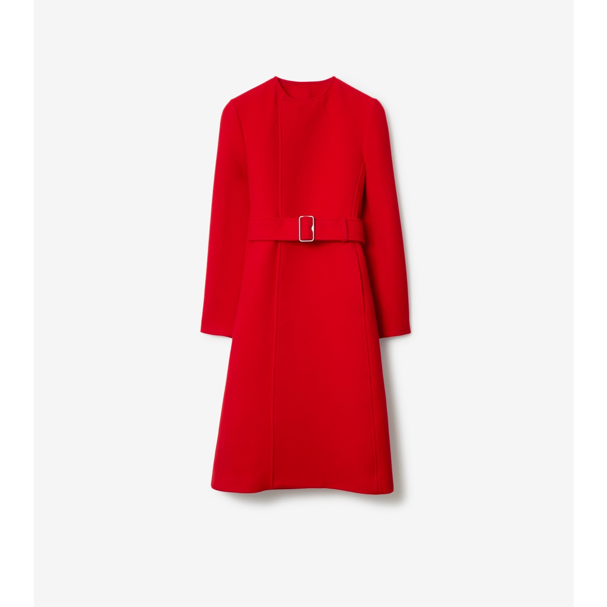 Burberry Wool Twill Collarless Coat In Pillar