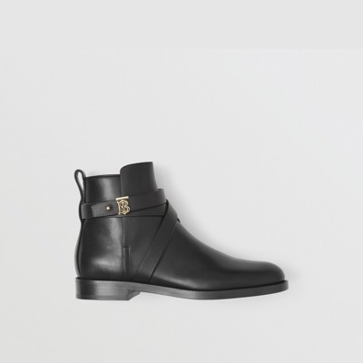 burberry black leather boots