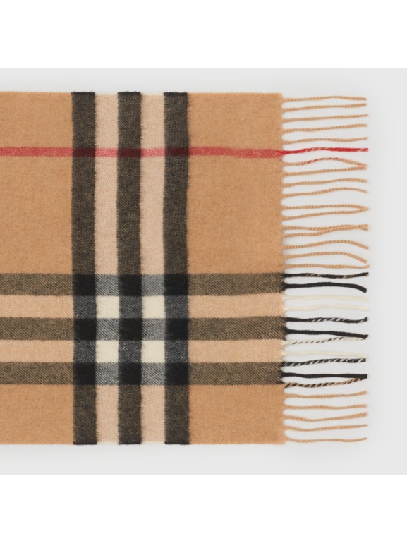 The Classic Check Cashmere Scarf in Camel | Burberry United States