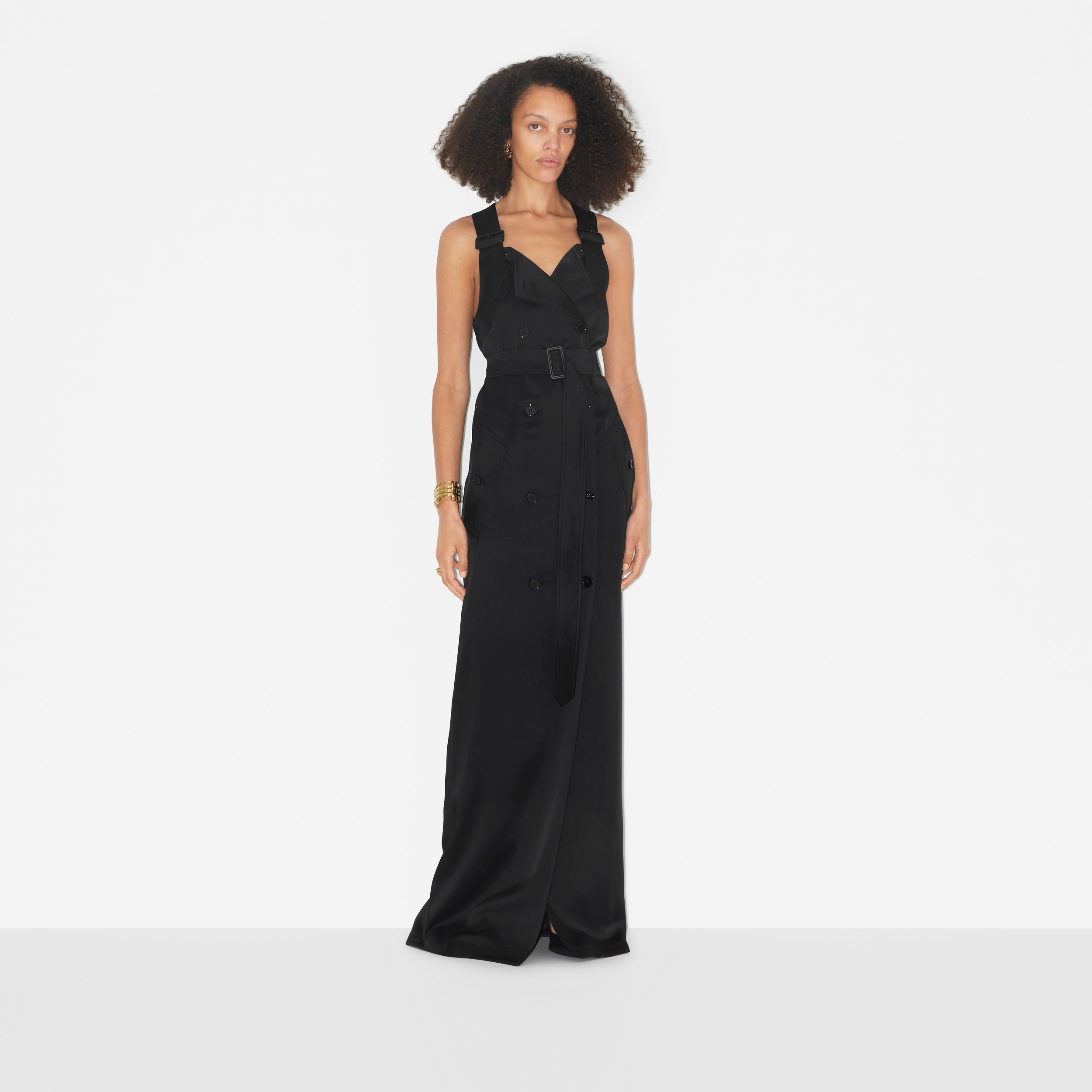 슬리브리스 새틴 트렌치 드레스 (블랙) - 여성 | Burberry® - 2