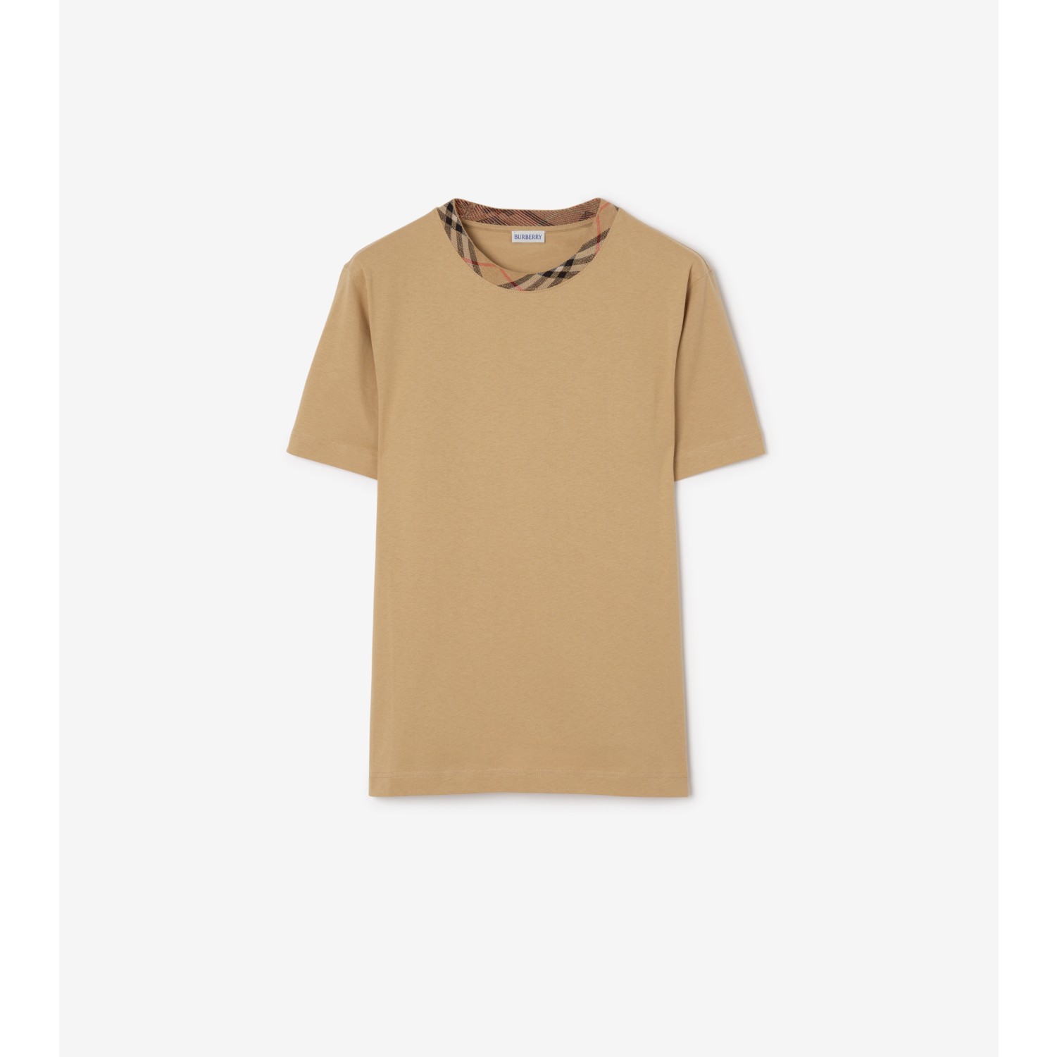 Check Trim Cotton T-shirt