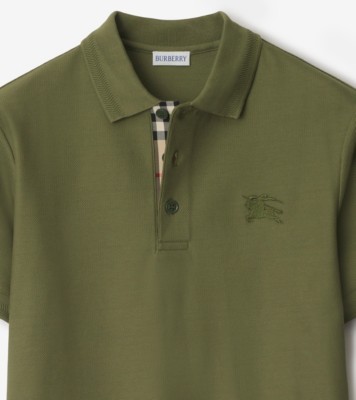 Cotton Polo Shirt in Olive green - Men | Burberry® Official