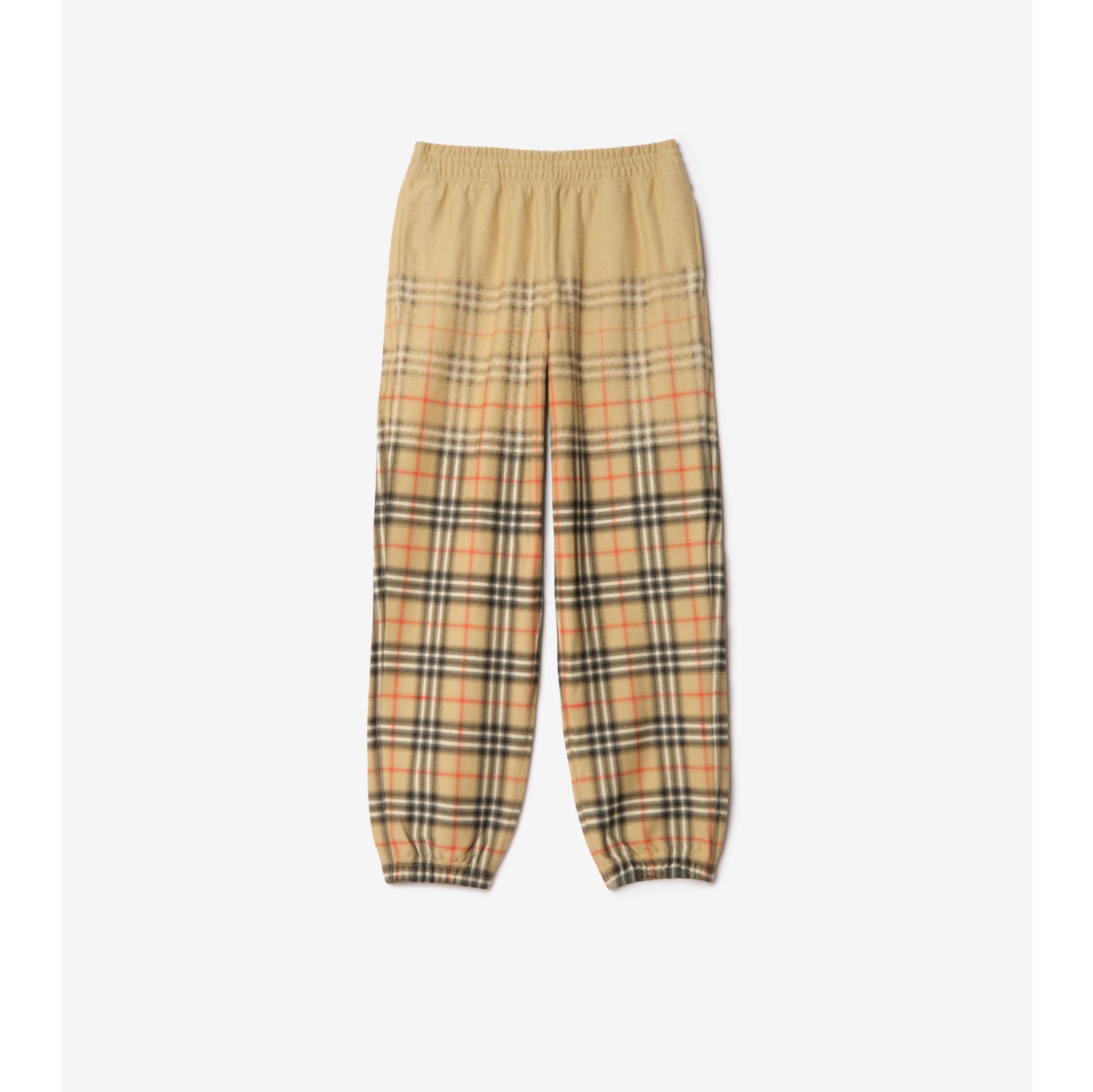 Gradient Check Cotton Jogging Pants