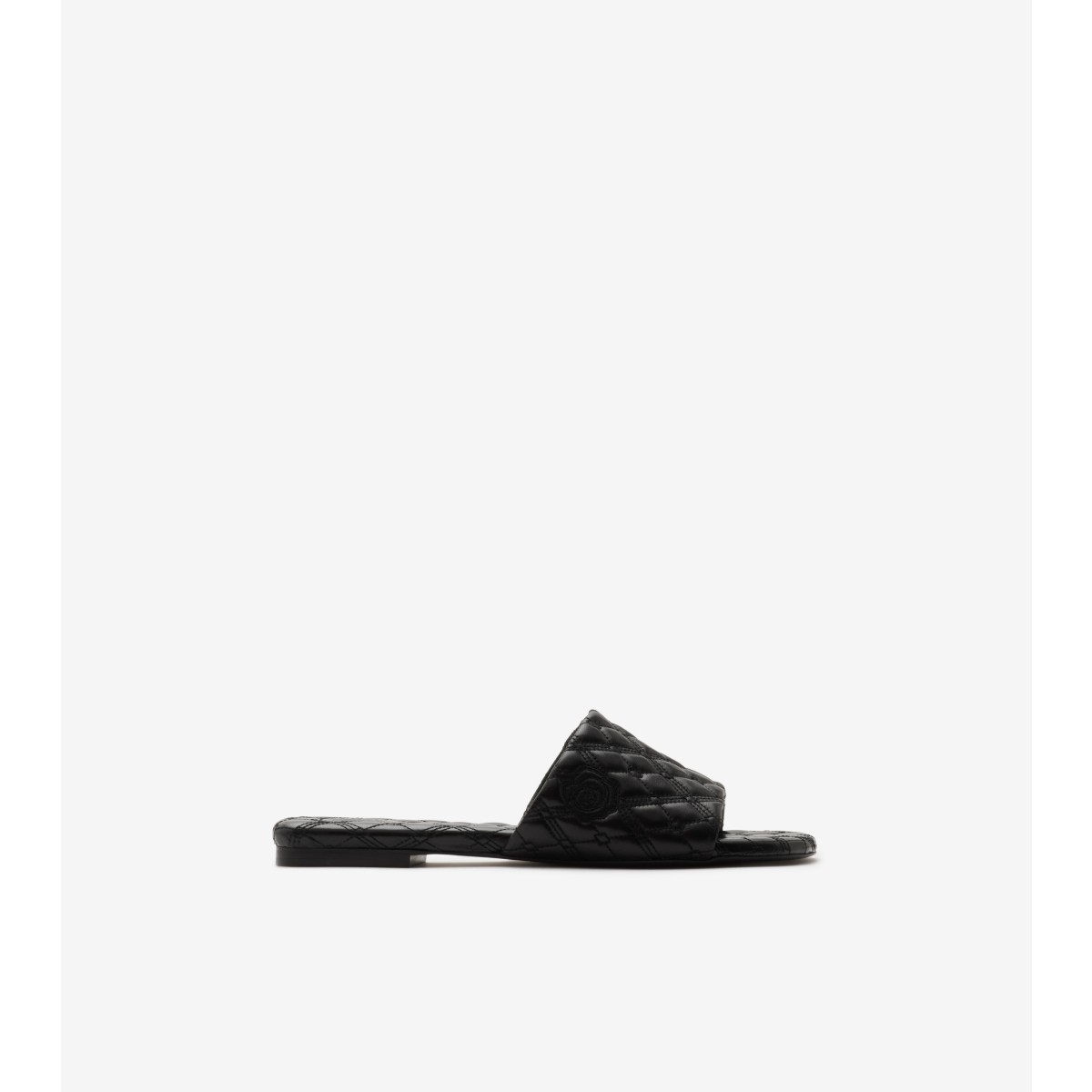Burberry Quilt Leather Slides In Black
