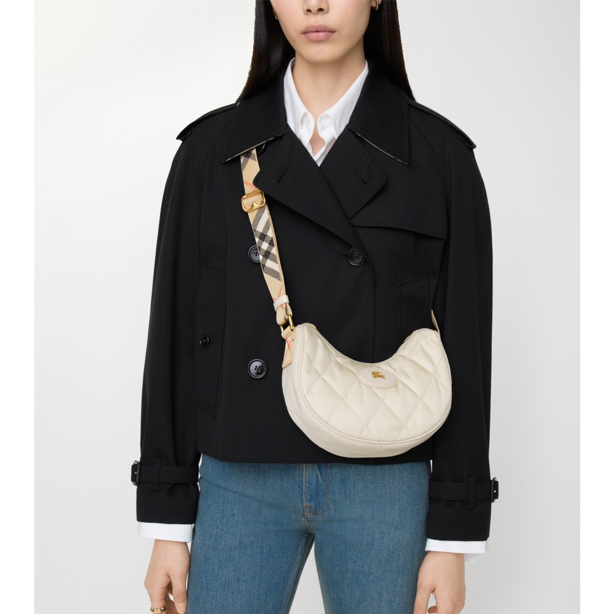  Check Horseshoe Crossbody Bag​