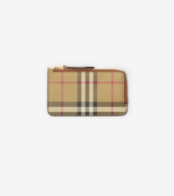 Check Zip Card Case in Archive beige/briar brown - Women