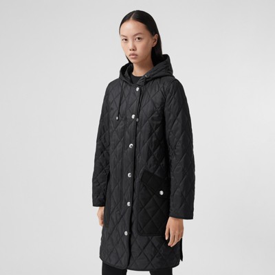 burberry diamond quilted oversized hooded parka
