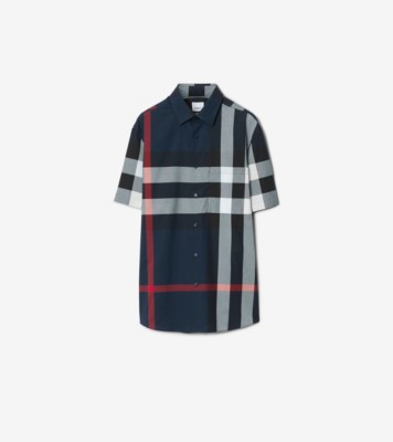 Mens burberry check clearance shirt