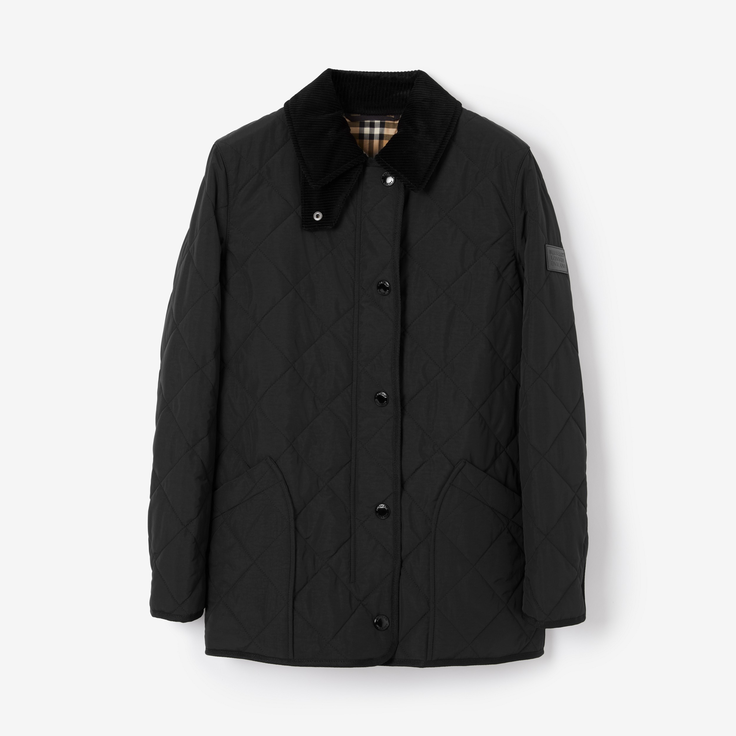 Diamond Quilted Thermoregulated Barn Jacket in Black - Women | Burberry® Official - 1