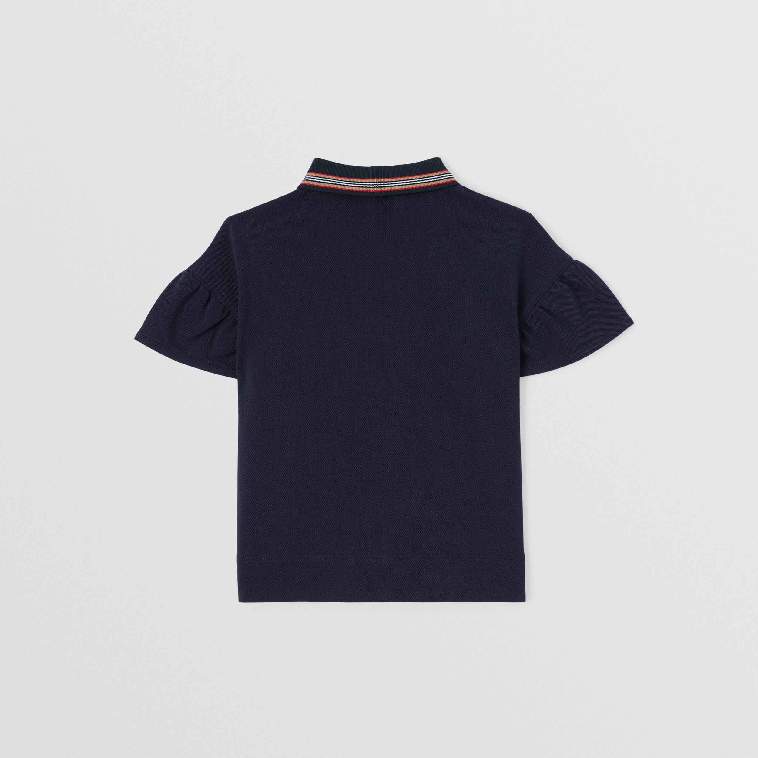 Baumwollpiqué-Poloshirt mit Streifendetail (Mitternachtsblau) | Burberry® - 4