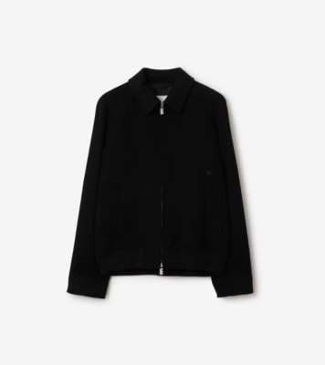 Cashmere Harrington Jacket in Black Men Burberry Official