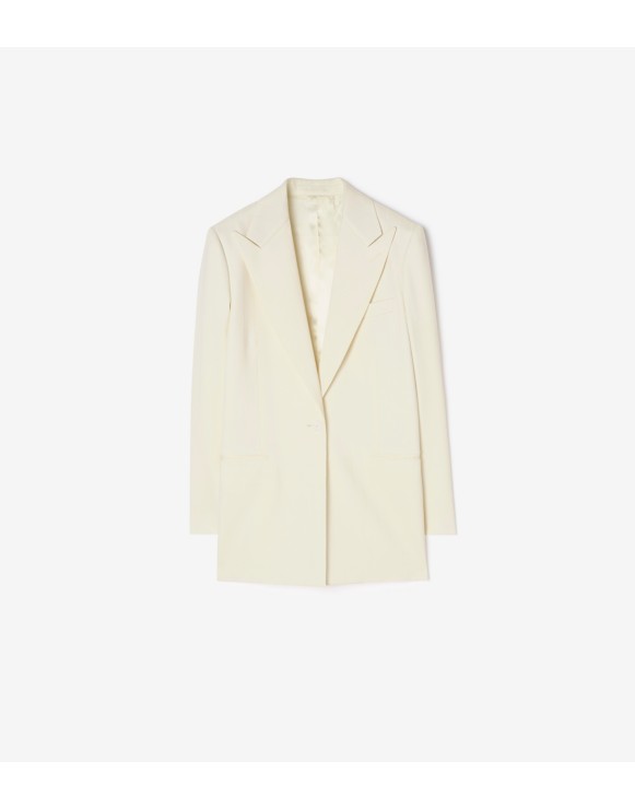 Pinstriped Wool Tailored Jacket