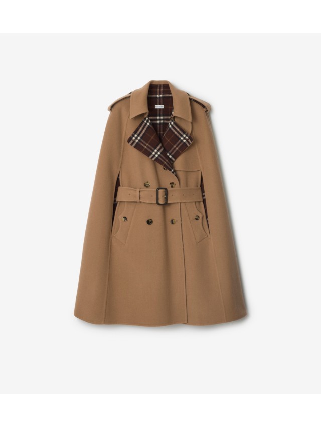 BURBERRY フード付きポンチョ ベージュ BURBERRY フード付きベージュポンチョ ウィメンズ ポンチョ