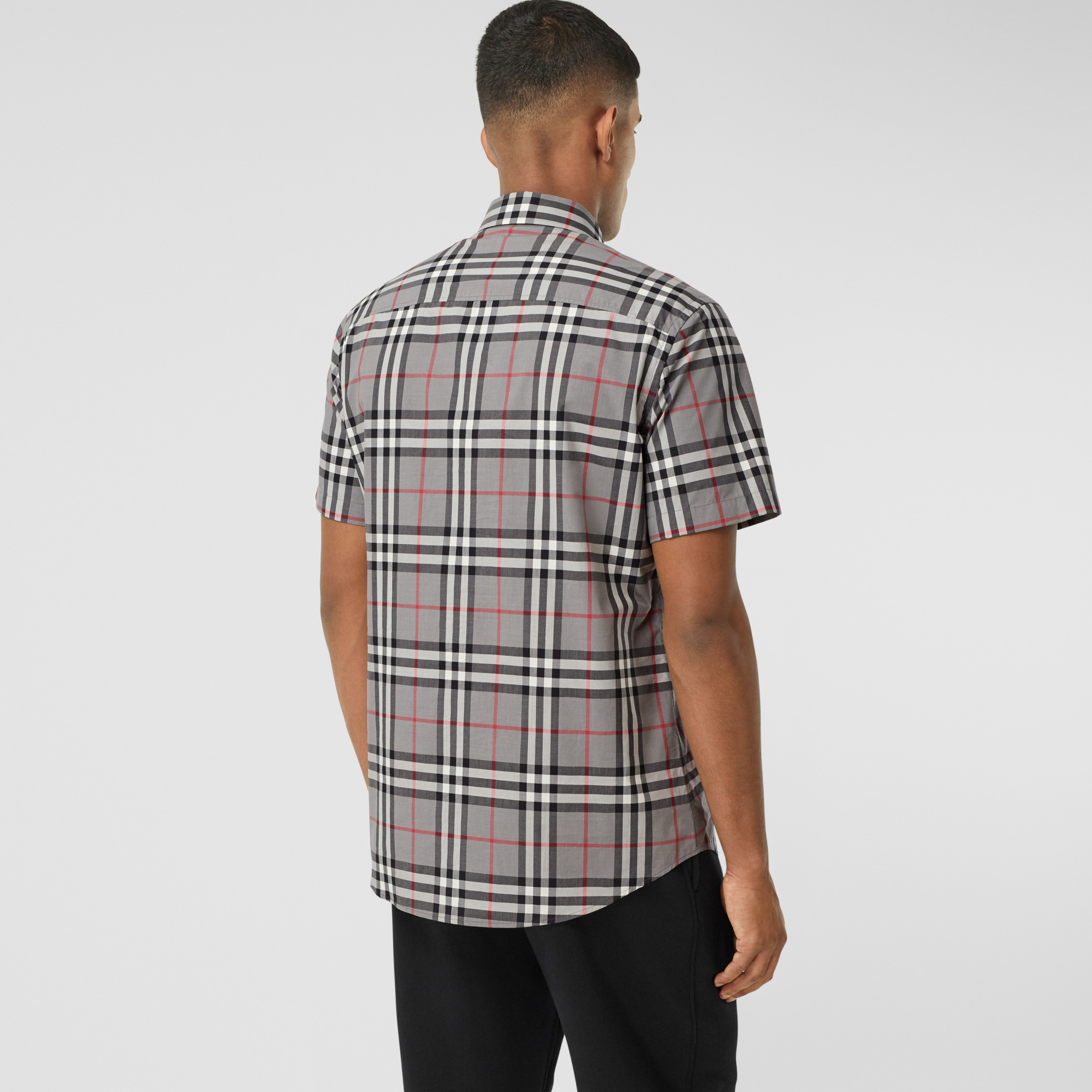 mens short sleeve check shirt