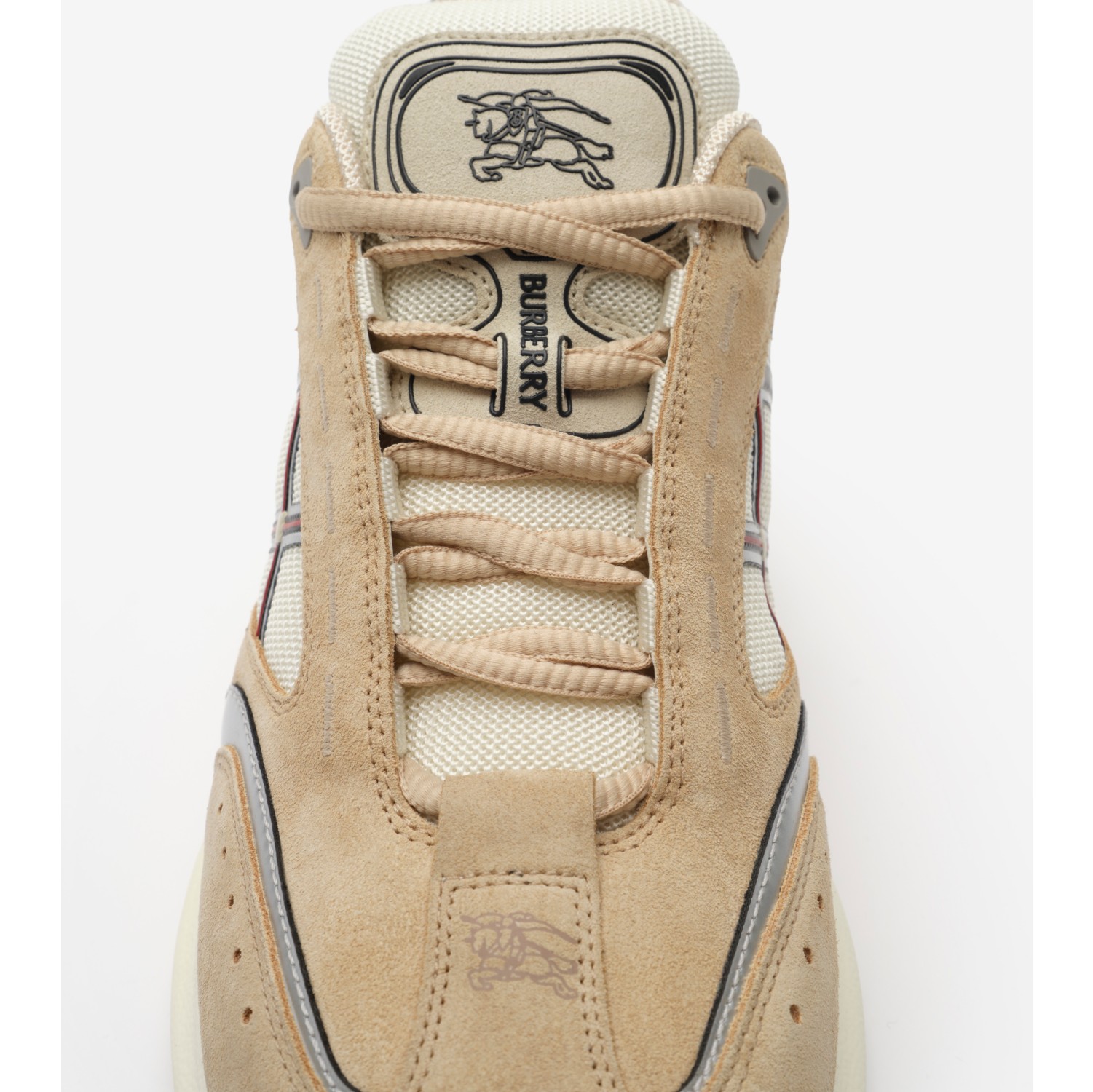 Nylon, Suede and Leather Eclipse Sneakers in Flax beige/silver - Men | Burberry® Official