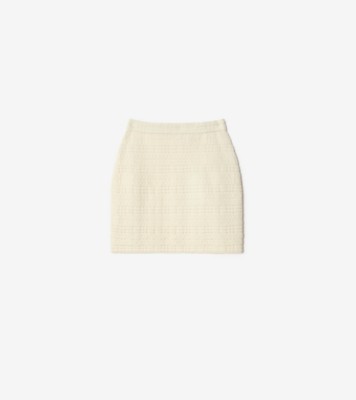 Wool Blend Mini Skirt in Ecru white - Women | Burberry® Official