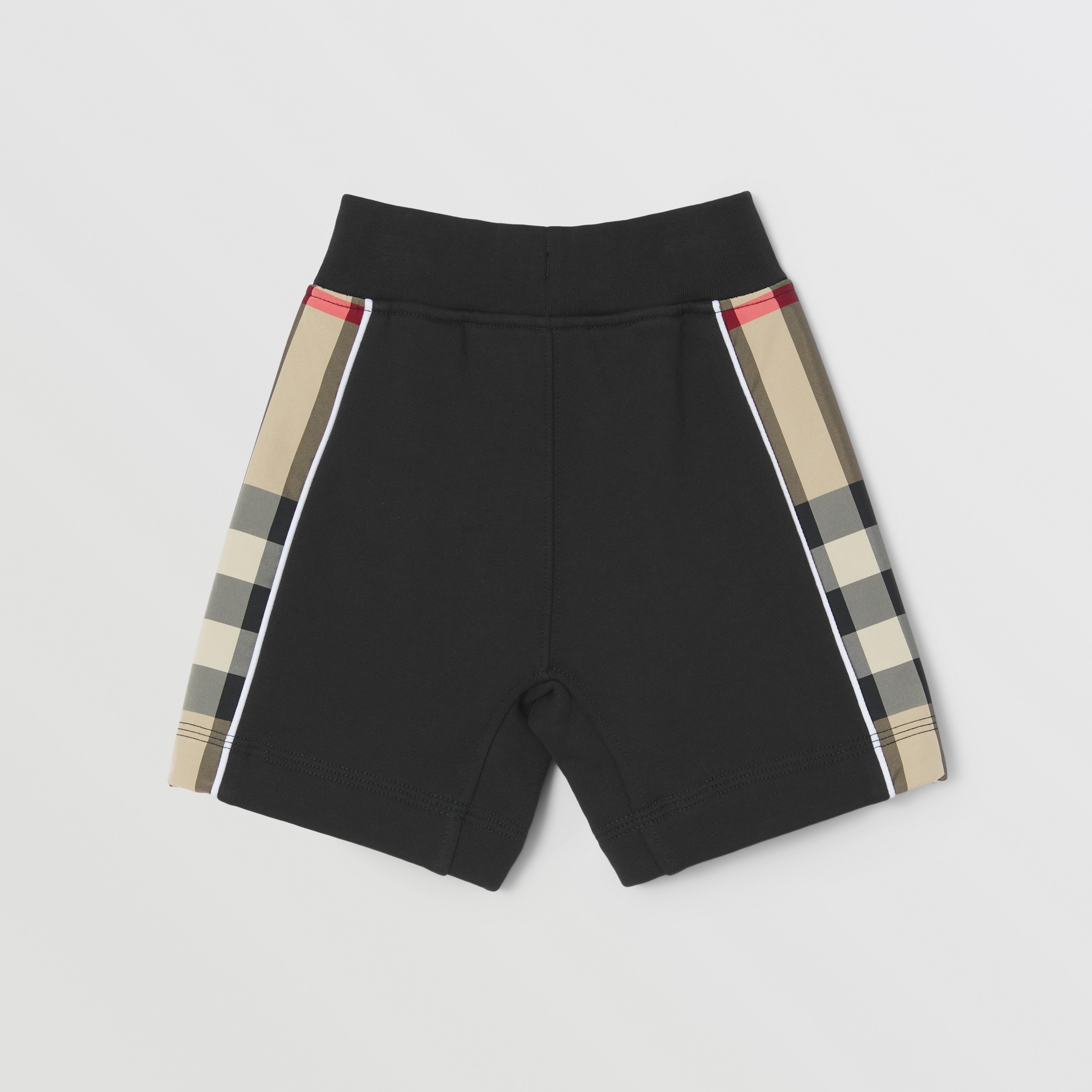 Check Panel Cotton Shorts in Black - Children | Burberry® Official - 4