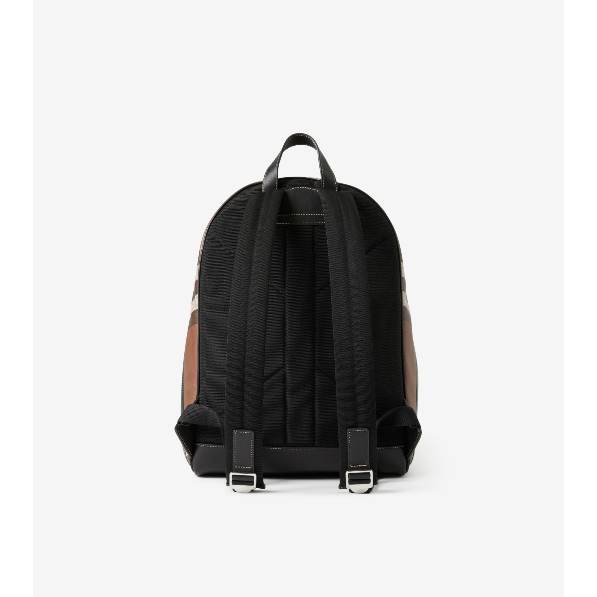 Check Backpack in Dark birch brown Men Canvas Burberry Official