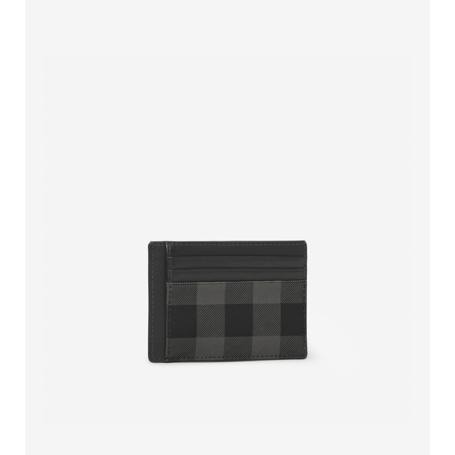 Charcoal Check Money Clip Card Case - Men