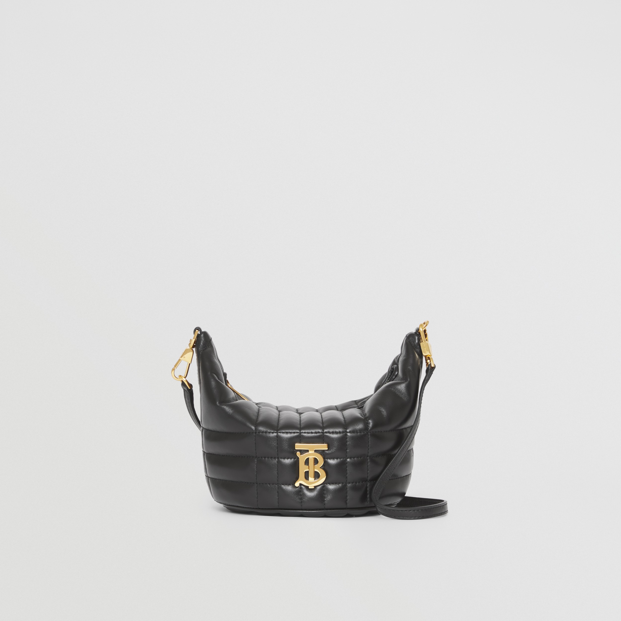 Quilted Leather Small Crescent Lola Bag in Black Women Burberry
