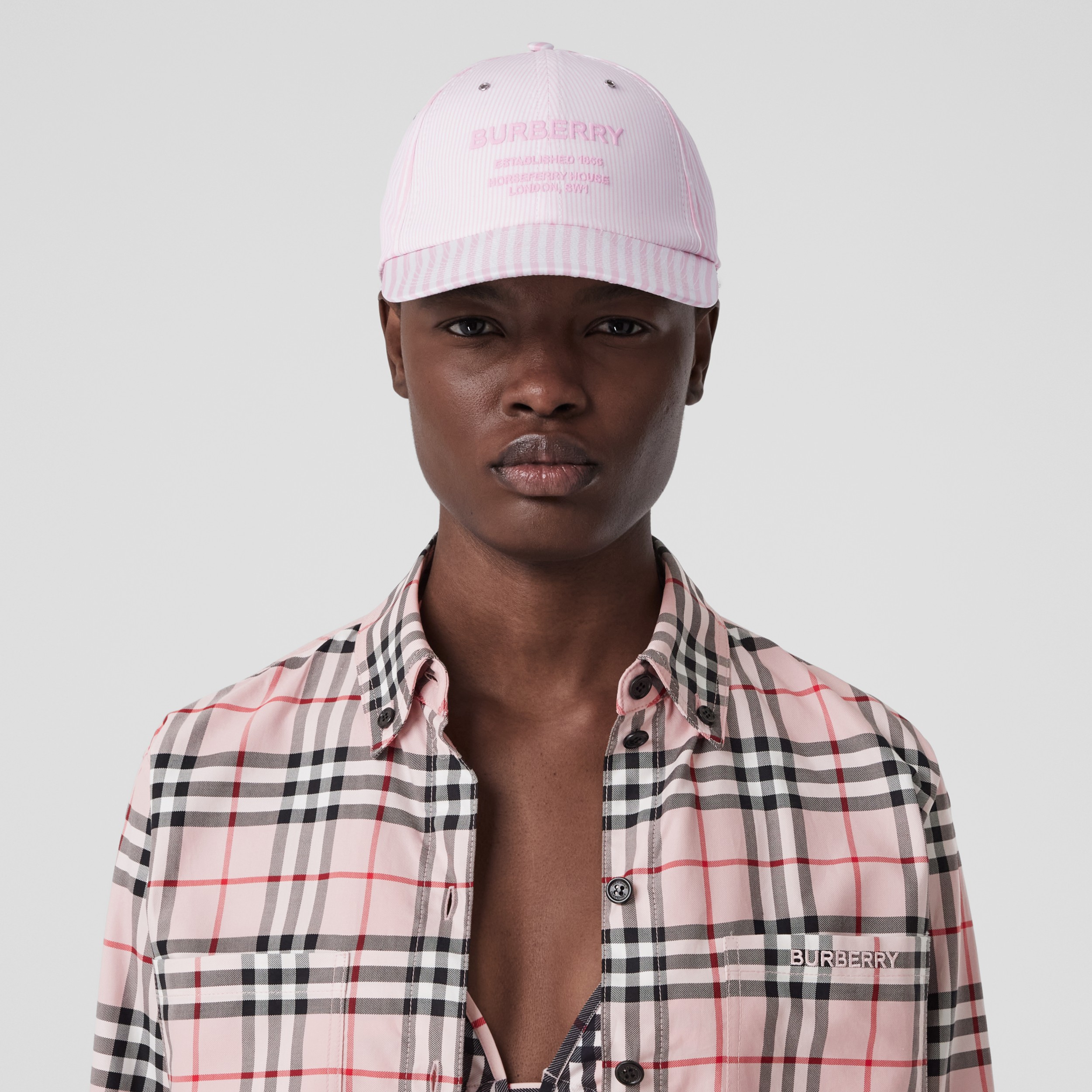 pink burberry cap