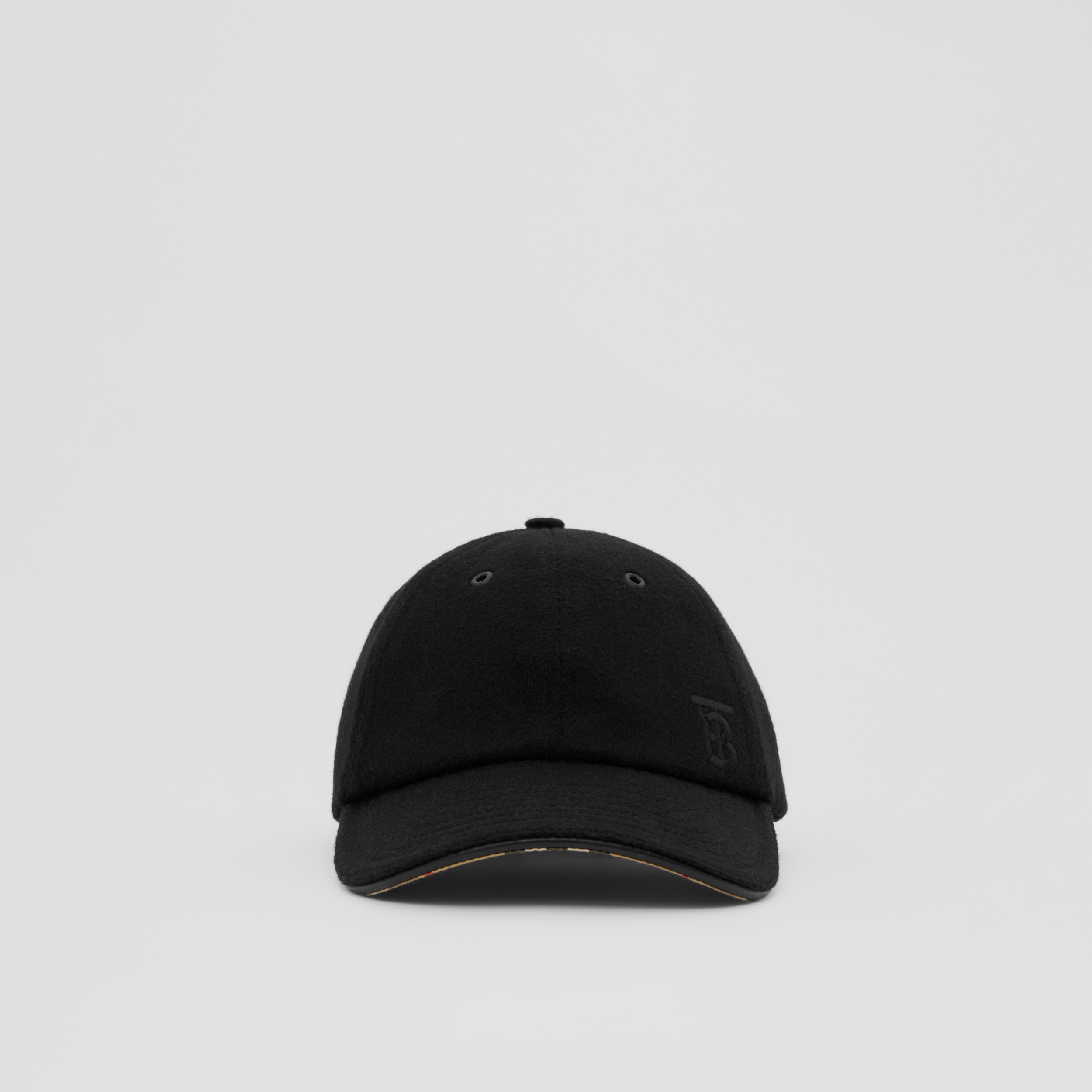 Monogram Motif Cashmere Baseball Cap in Black | Burberry® Official - 1