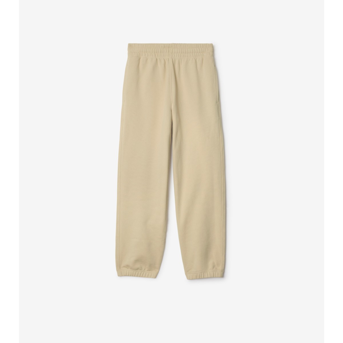 Burberry Check Label Cotton Jogging Pants In Nutmeg