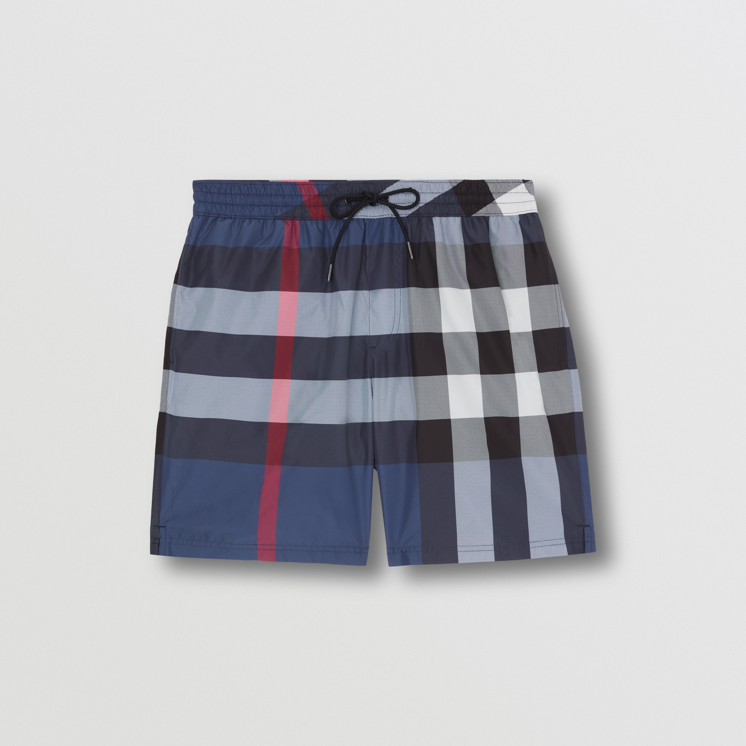 Exaggerated Check Drawcord Swim Shorts in Carbon Blue - Men | Burberry® Official - 3