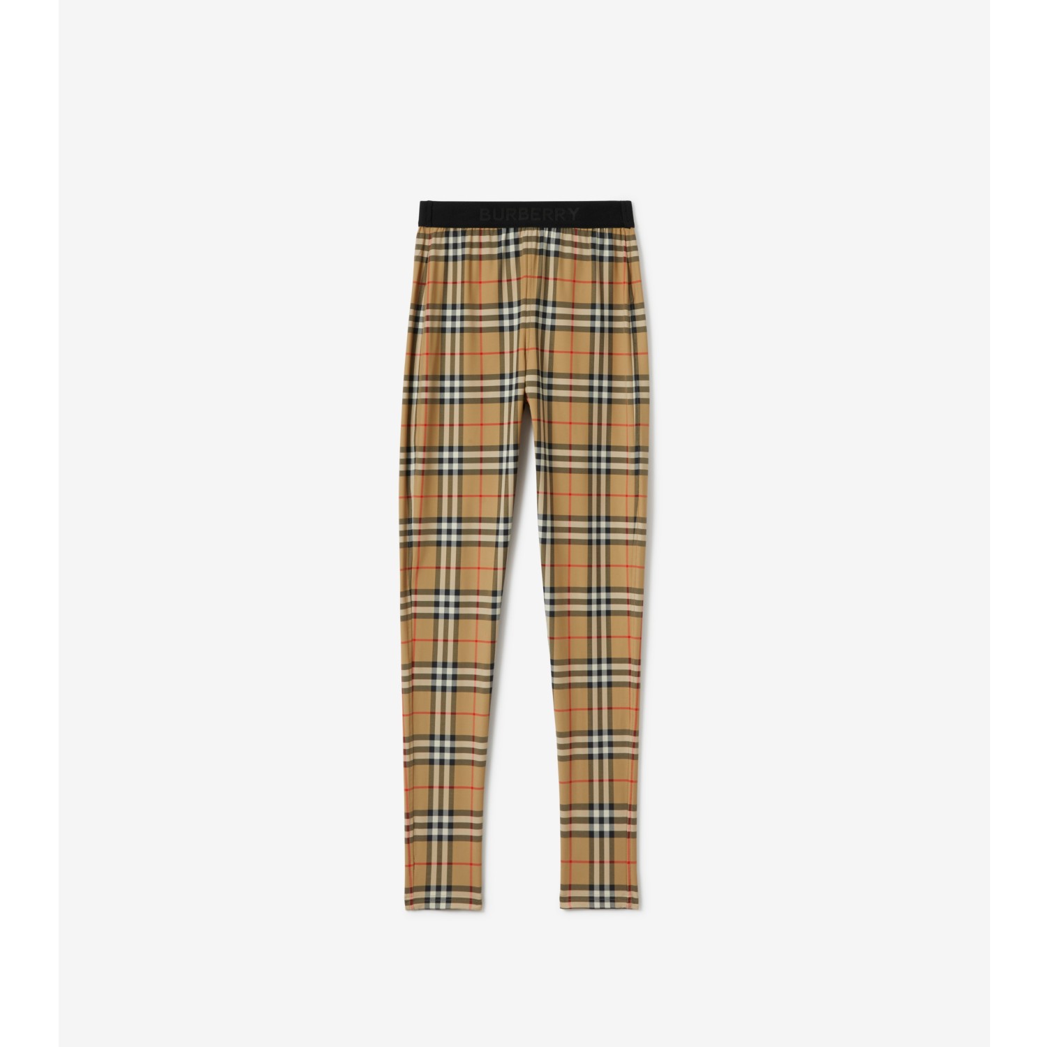 BURBERRY Checked stretch-jersey leggings