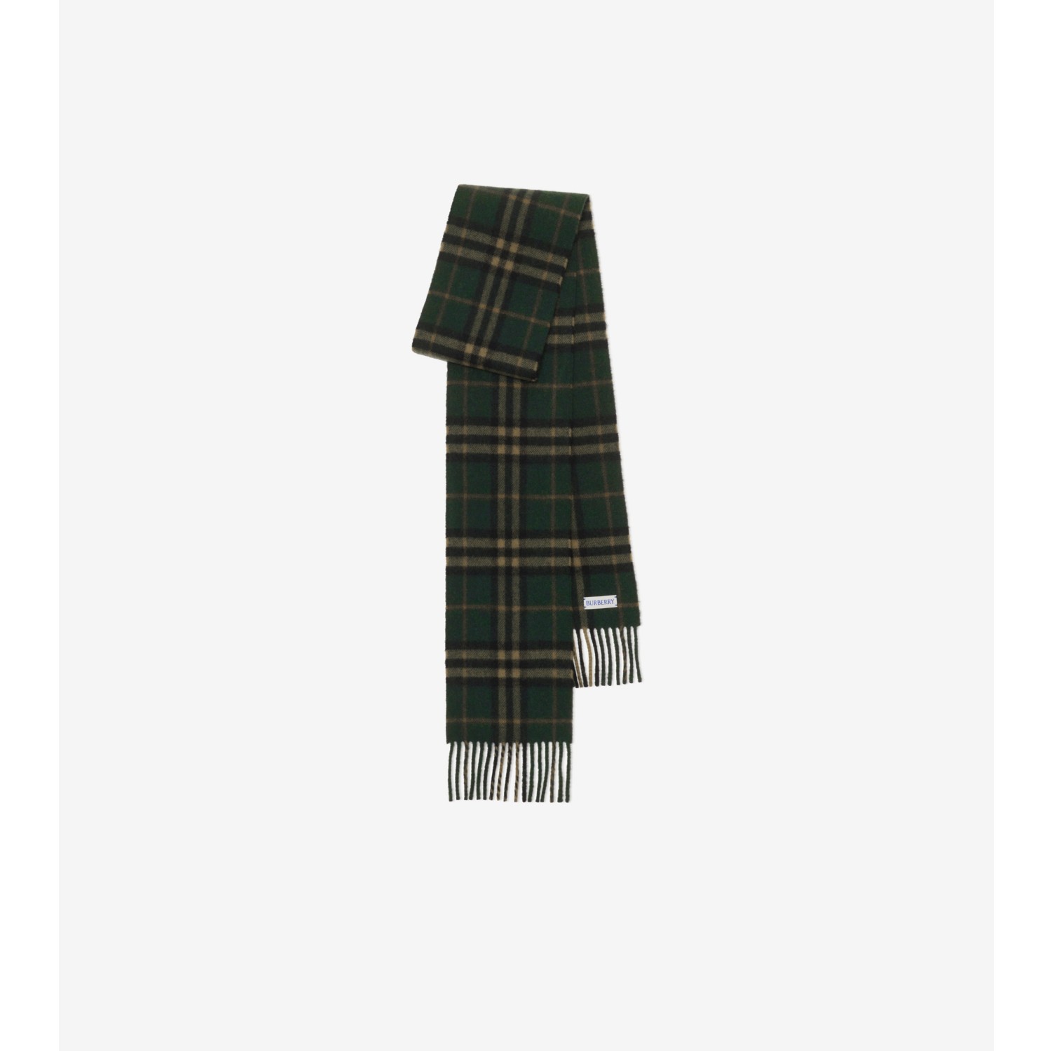 Narrow Check Cashmere Scarf in Shadow Burberry Official