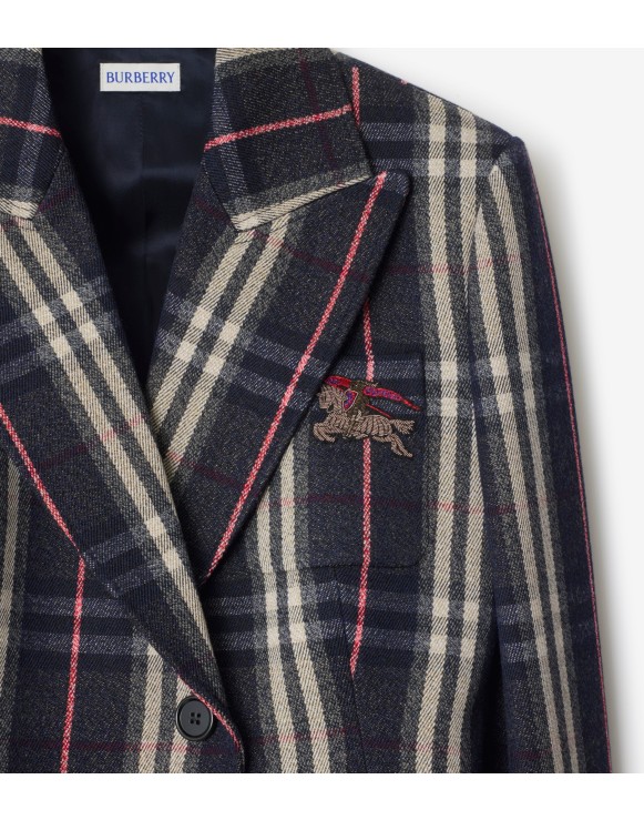 Check Wool Tailored Jacket
