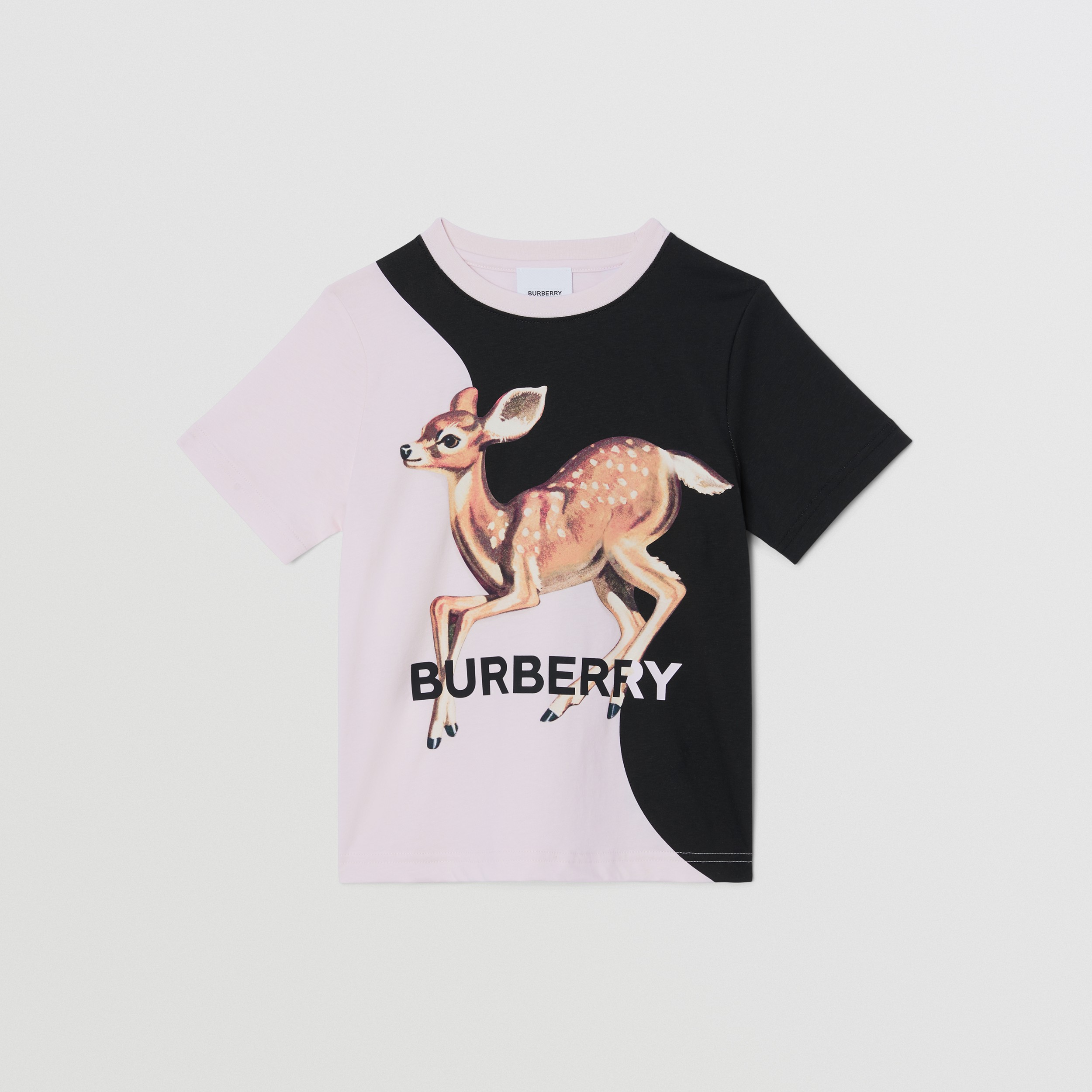 Camiseta de algodão com estampa de montagem (Rosa Alabastro) | Burberry® oficial - 1