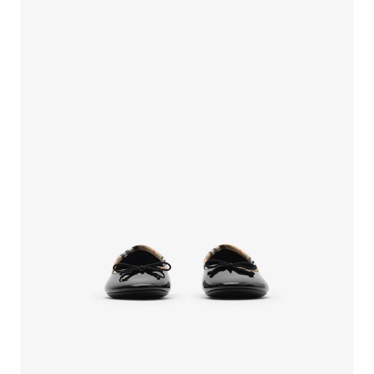  Check Trim Patent Ballerinas