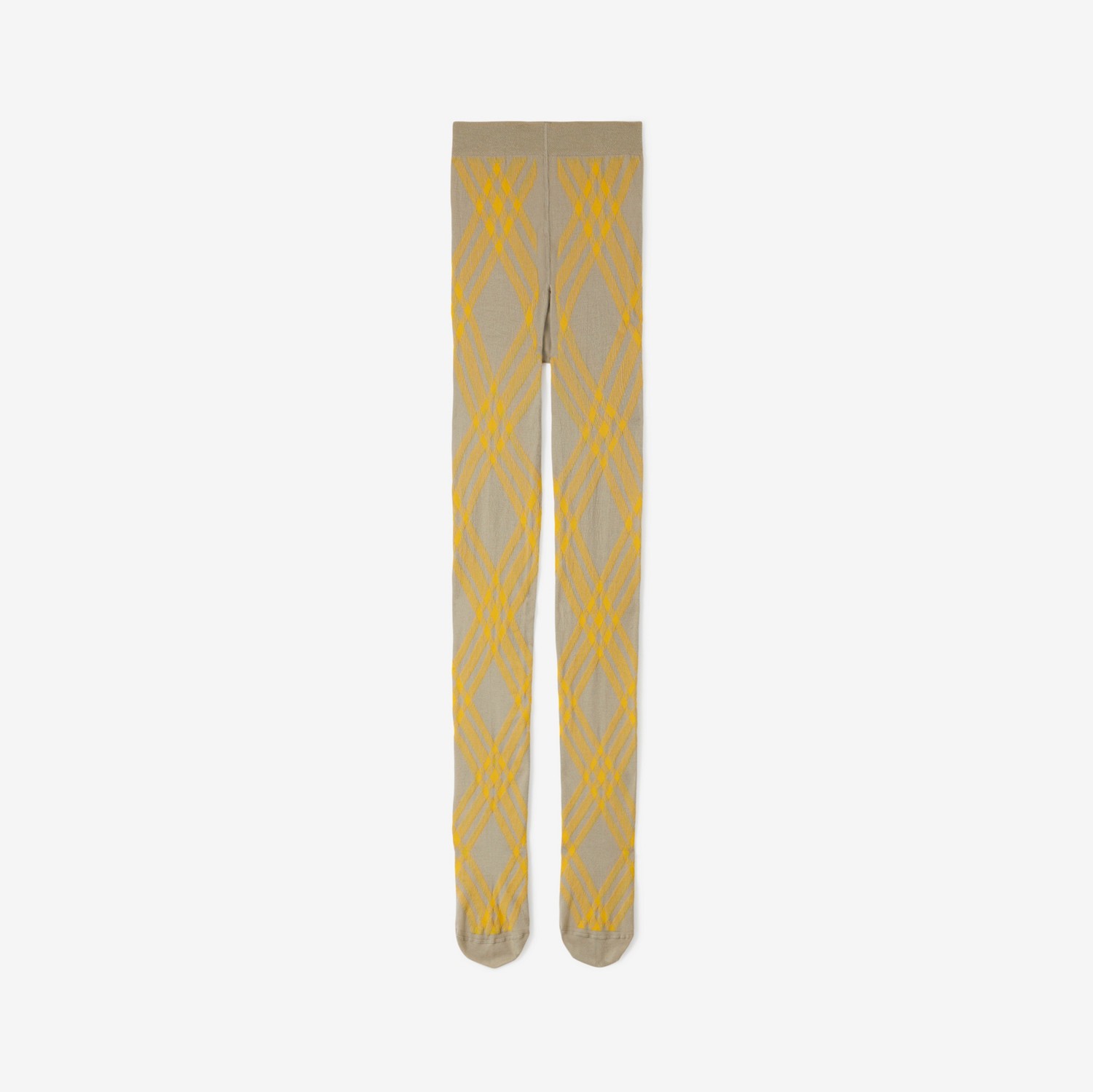 Check Wool Blend Tights in Limestone/mimosa | Burberry® Official