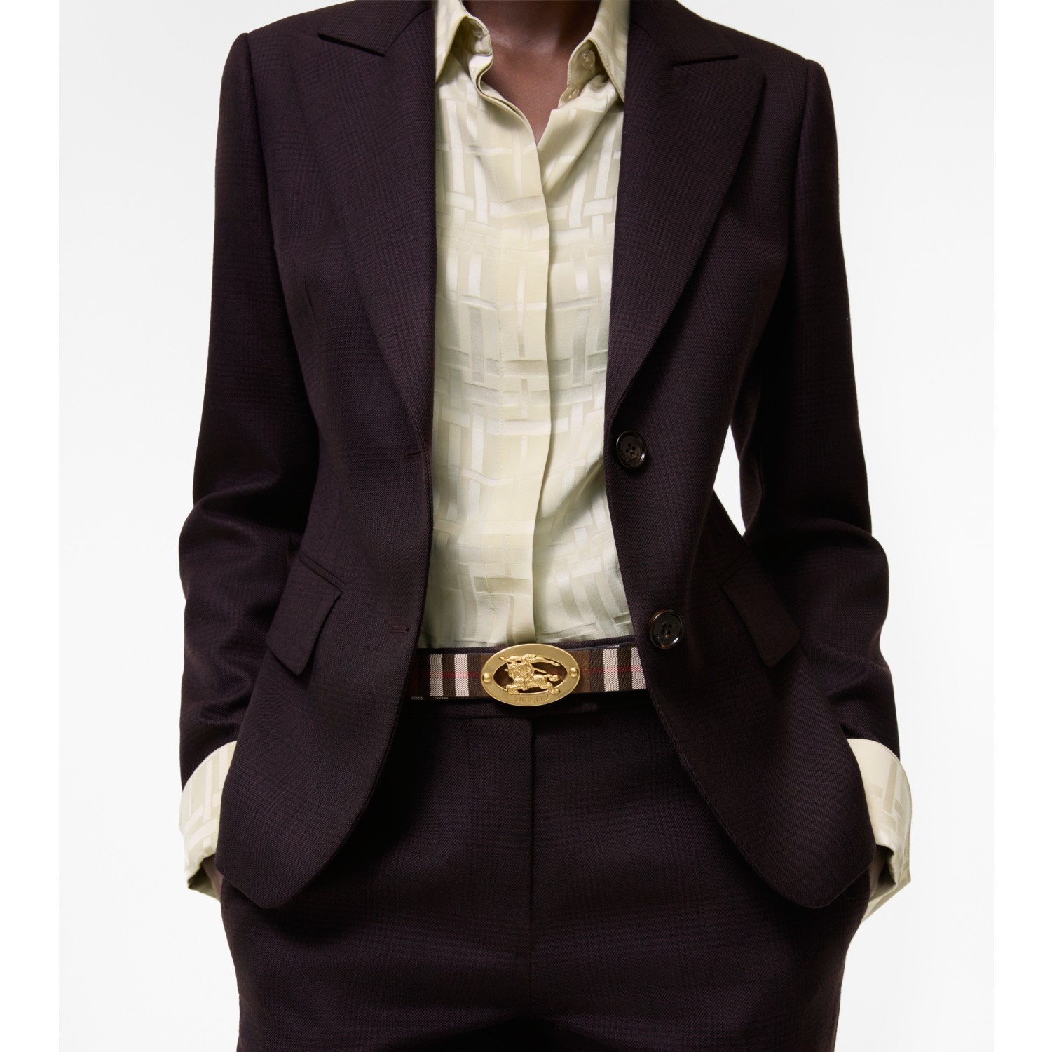 Thin Reversible Check Oval Belt