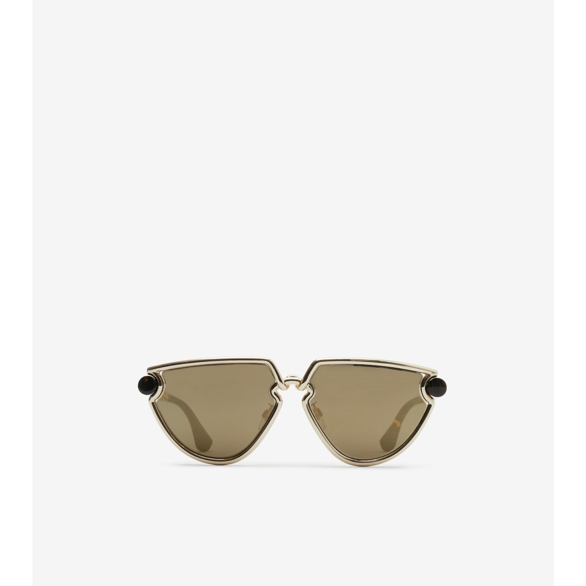 Shop Burberry Clip Sunglasses In Gold