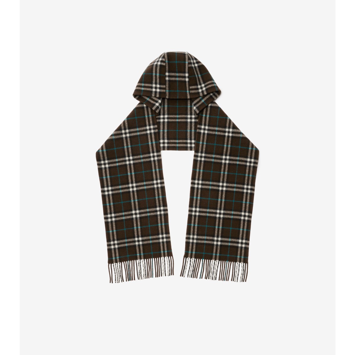 Burberry Check Cashmere Hooded Scarf In Snug