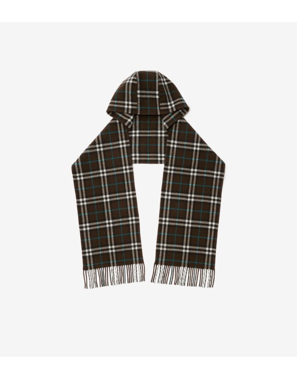 Check Cashmere Hooded Scarf