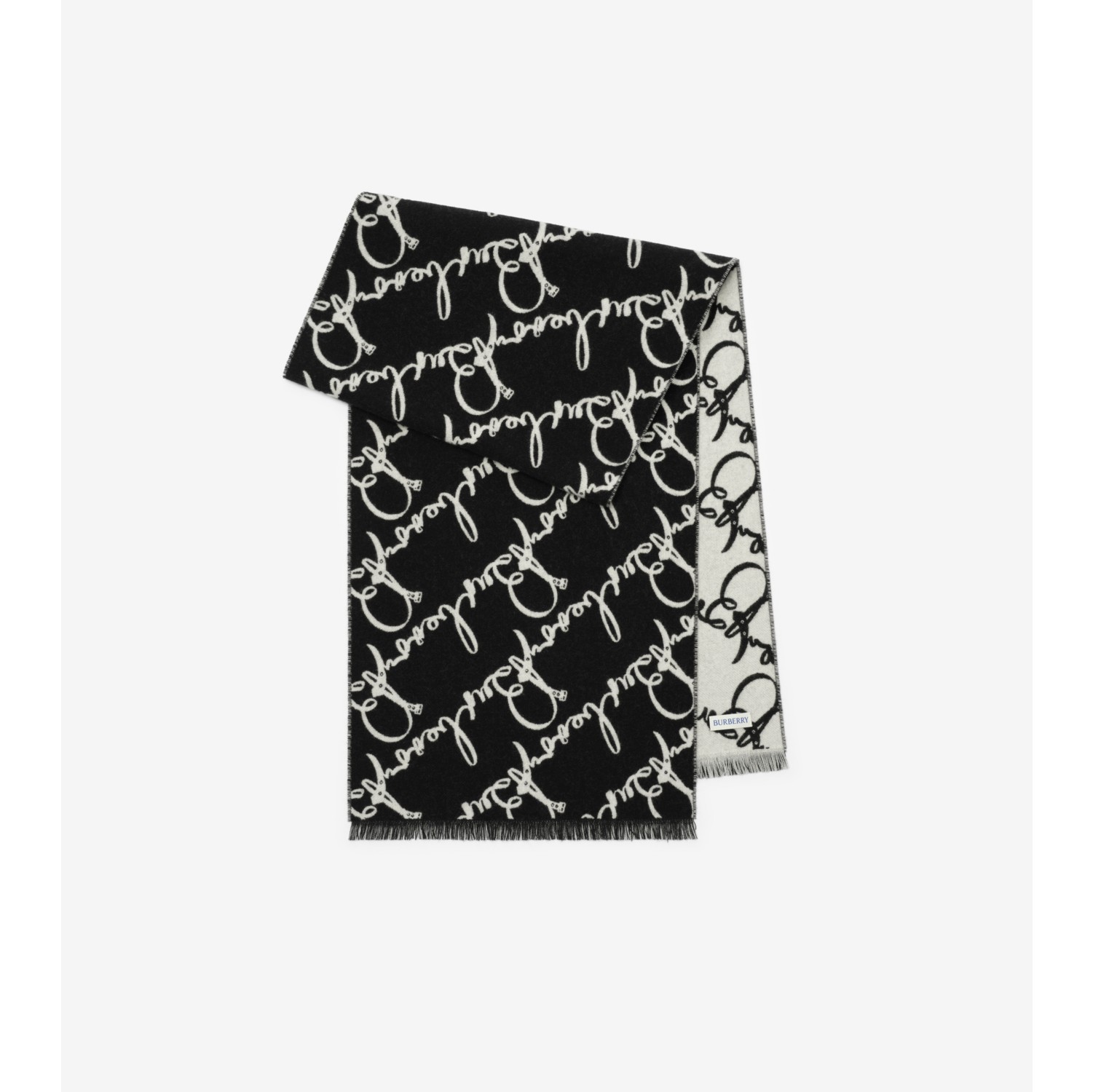 Belt Logo Wool Scarf