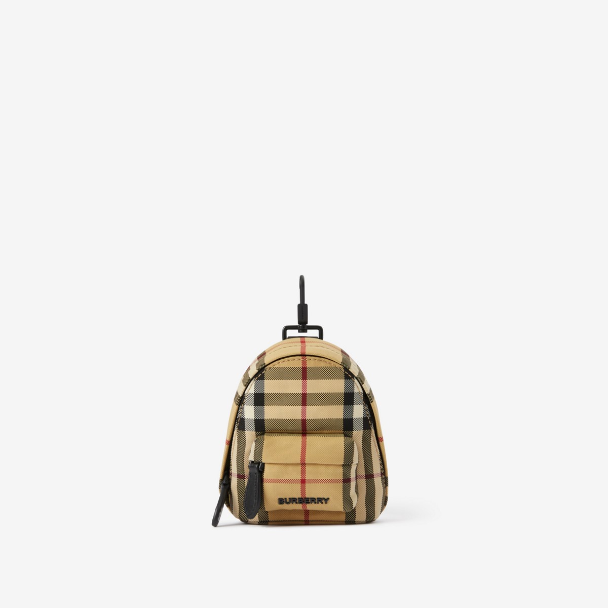 Burberry Check Backpack Charm In Archive Beige