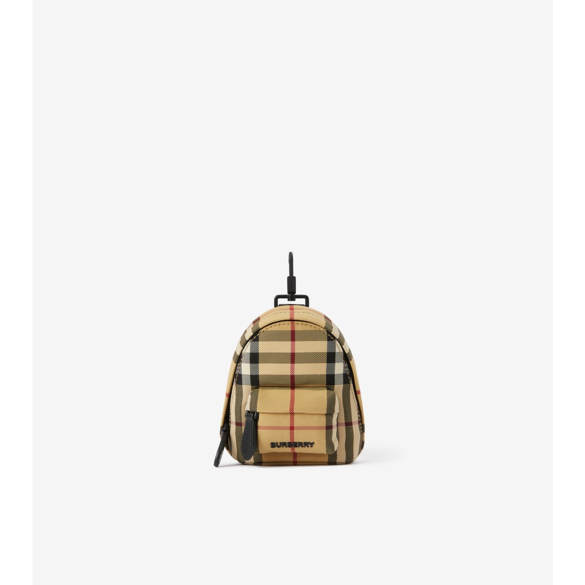 Shop Burberry Check Backpack Charm In Archive Beige