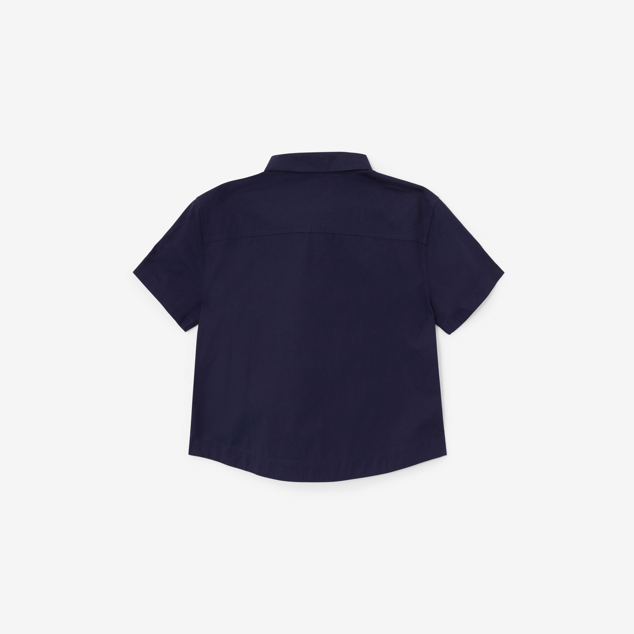Camicia in cotone stretch con stampa logo in corsivo (Blu Carbone Profondo) - Bambini | Sito ufficiale Burberry® - 2