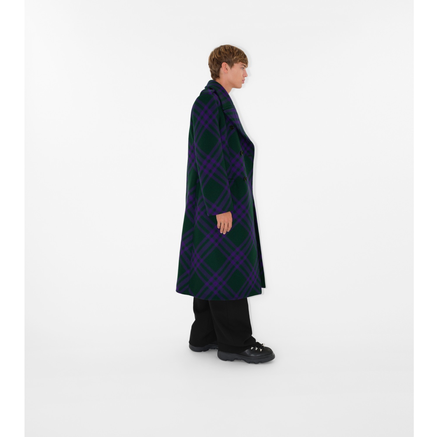 Burberry checked cheap wool coat